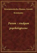 Fatum : studyum psychologiczne - ebook