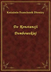 : Do Konstancji Dembowskiej - ebook