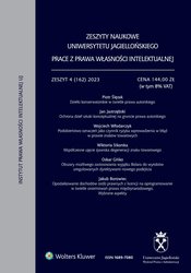 : Zeszyty Naukowe Uniwersytetu Jagiellońskiego. Prace z Prawa Własności Intelektualnej - e-wydanie – 4/2023